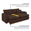 Ver imagem 4 de Sofá Cama Retrátil e Reclinável 3 Lugares Pés Madeira Maciça 230cm França Yescasa