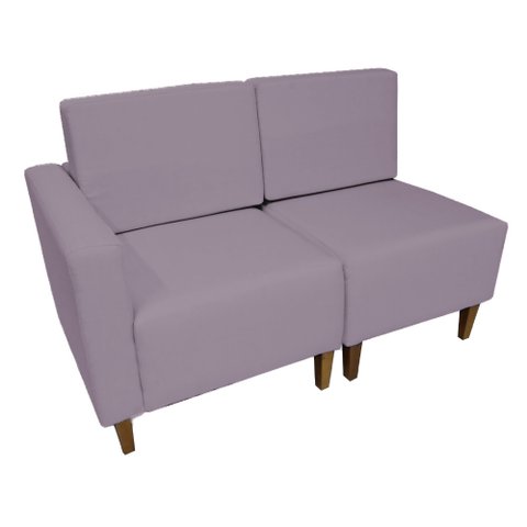 Poltrona Decorativa Alicia Lado Direito Suede Rosê Pés Madeira Mz Decor
