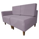 Ver imagem 2 de Poltrona Decorativa Alicia Lado Direito Suede Rosê Pés Madeira Mz Decor