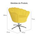 Ver imagem 4 de Poltrona Estofada Hall de Entrada Base Giratória de Metal Pétala Suede Amarelo - LM DECOR