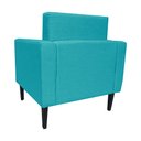 Ver imagem 4 de Poltrona Estofada Para Sala de Espera Leticia Slim Suede Azul Turquesa - LM DECOR