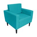 Ver imagem 2 de Poltrona Estofada Para Sala de Espera Leticia Slim Suede Azul Turquesa - LM DECOR