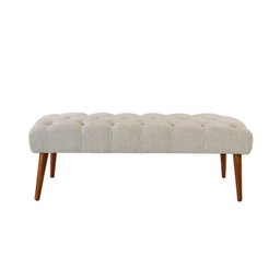 Banco Rubi 80cm Suede Bege - Dominic Decor - 1