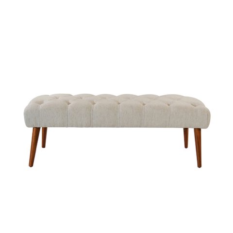 Banco Rubi 80cm Suede Bege - Dominic Decor