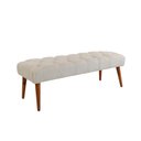 Ver imagem 2 de Banco Rubi 80cm Suede Bege - Dominic Decor
