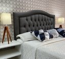 Ver imagem 1 de Cabeceira Solteiro 90 Cama Box Sophia Provençal Cinza Suede com Pés Rbl