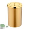 Lixeira 8l Tampa Cesto Lixo Banheiro Dourado Future - 1