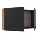 Ver imagem 7 de Armário Aéreo Multiuso 120cm 2 Portas Rustic/preto Agata Madesa Rustic/preto
