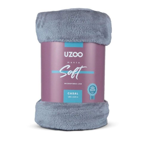 Manta Microfibra Flannel Soft Casal 180x220cm - Uzoo Manta Microfibra Flannel Soft Casal 180x220cm