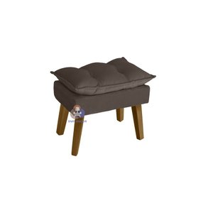 Puff Banqueta Decorativa Glamour com Pés Quadrado Marrom