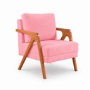 Ver imagem 2 de Poltrona Sala de Estar Maya Luxo Suede Rosê M3 - Monari Design