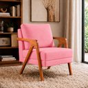 Ver imagem 1 de Poltrona Sala de Estar Maya Luxo Suede Rosê M3 - Monari Design