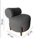 Ver imagem 6 de Kit 2 Poltronas Decorativa Mônaco Suede Cinza