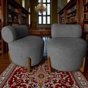 Ver imagem 7 de Kit 2 Poltronas Decorativa Mônaco Suede Cinza