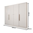 Ver imagem 5 de Guarda-roupa Solteiro Adam 4 Portas 2 Gavetas Branco - Panorama Móveis