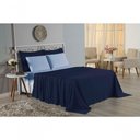 Ver imagem 4 de Jogo de Cama Casal Viúva Nobre 4 Peças Malha 100% Algodão - Azul-marinho / Azul-bebê
