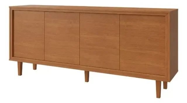 Buffet Dux 4 Portas 100% MDF Gaveta Interna Naturalle