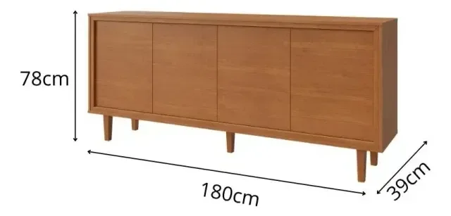 Ver imagem 2 de Buffet Dux 4 Portas 100% MDF Gaveta Interna Naturalle