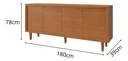 Ver imagem 2 de Buffet Dux 4 Portas 100% MDF Gaveta Interna Naturalle