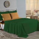 Ver imagem 1 de Jogo de Cama Casal Viúva Nobre 4 Peças Malha 100% Algodão - Verde-bandeira / Cobre