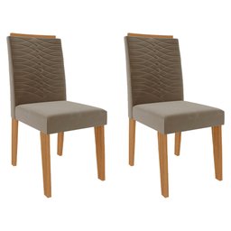 Conjunto Sala de Jantar Mesa 210x100 Cm e 8 Cadeiras Clarice Nature/off White/joli Cimol - 2