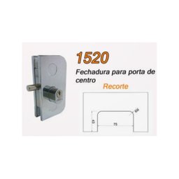 1520 - Fechadura para porta pivotante de vidro temperado blindex - Branco - 2