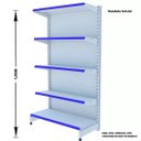 Ver imagem 2 de Gondola Parede 1,96m Amapá Flex Kit 3 Metros Branco Porta Etiqueta Azul - 2200