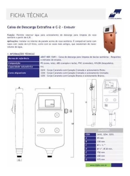 Caixa Descarga Embutir Extrafina Cromada Cipla - 5