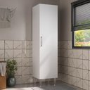 Ver imagem 2 de Armário Multiuso Lavanderia 1 Porta 3 Prateleiras com Pés e Suporte Vassoura T00B45 Branco - Ozini