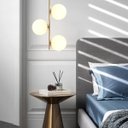 Ver imagem 7 de Luminária 82cm Pendente 3 Globos Vidro Jabuticaba Metal Dourado Teto Gimpo Kjdd-e-072-gold