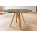 Ver imagem 6 de Mesa Multiuso Cozinha Duna Premium Madeira Maciça c/ Tampo Madeirado c/ Vidro 105x105cm Carvalho/