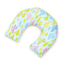 Kit 2 Peças Almofada Pescoço e Protetor de Cinto Bebê e Infantil Elefante Cactos Azul e Rosa - 2