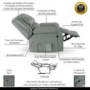 Ver imagem 3 de Poltrona do Papai Reclinável Sala de Cinema Madrid Power Elétrica Massagem USB PU Cinza G23 Gran Bel
