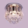Lustre de Cristal Legítimo K9 Redondo Sala Quarto Hall Base Inox Soquete Comum E27 - 1
