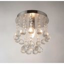 Ver imagem 2 de Lustre de Cristal Legítimo K9 Redondo Sala Quarto Hall Base Inox Soquete Comum E27