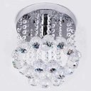 Ver imagem 2 de Lustre de Cristal Legítimo K9 Redondo Sala Quarto Hall Base Inox Soquete Comum E27