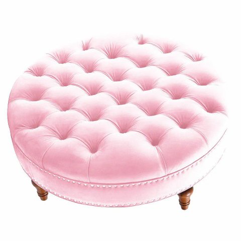 Puff Amara 70 Cm Suede Slk Decor Rosa Claro