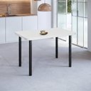 Ver imagem 1 de Mesa de Jantar 4 Lugares Retangular Base Pintura Tampo em MDP Fórmica Branco