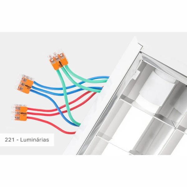 Kit Com 10 Conector Wago Emenda 3 Fios Mod 221-413 - 5