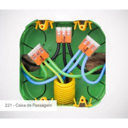 Kit com 02 Conector Wago Emenda 3 Fios Mod 221-413 - 3 Kit com 02 Conector Wago Emenda 3 Fios Mod 221-413 - 3