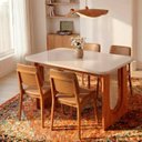 Ver imagem 1 de Conjunto Sala de Jantar 1 Mesa Retangular Tali 130cm 4 Cadeiras Miriti CabeCasa MadeiraOriginals