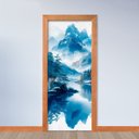 Ver imagem 2 de Adesivo de Porta - Alpes Aquarela