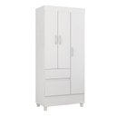 Ver imagem 3 de Cômoda Astral e Guarda Roupa Solteiro Wind Branco Flex - Demóbile