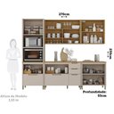 Ver imagem 4 de Cozinha Completa 7 Peças com Espaço para Micro-ondas, Ilha e Tampo 100 Mdf Lumina Luciane Móveis