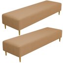 Ver imagem 1 de Kit 02 Puffs Decorativo Bali W01 Pés Palito 170x60cm Bouclê Mostarda - Lyam Decor