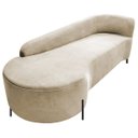 Ver imagem 3 de Divã Recamier Orgânico França 160cm Lado Esq Pés Metal Preto Bouclé