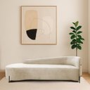 Ver imagem 1 de Divã Recamier Orgânico França 160cm Lado Esq Pés Metal Preto Bouclé