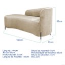 Ver imagem 6 de Divã Recamier Orgânico França 160cm Lado Esq Pés Metal Preto Bouclé