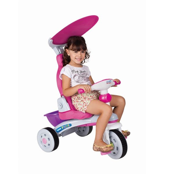 Triciclo Infantil Empurrador C/ Haste Trike Rosa Magic Toys