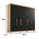 Ver imagem 6 de Guarda Roupa Casal Valencia 6 Portas 6 Gav com Pés Teka/onix
